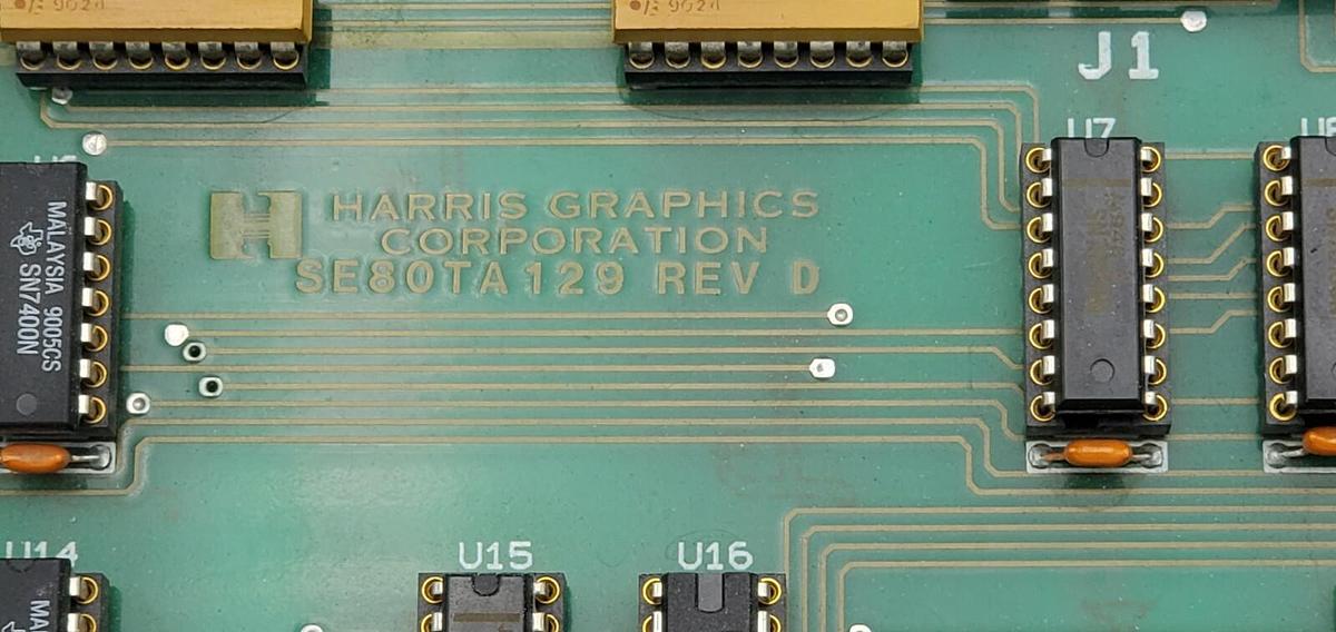 Used HARRIS GRAPHICS SE80SS130 REV. D PIA/PAMUX INTERFACE ASSEMBLY SE80D129 REV. D
