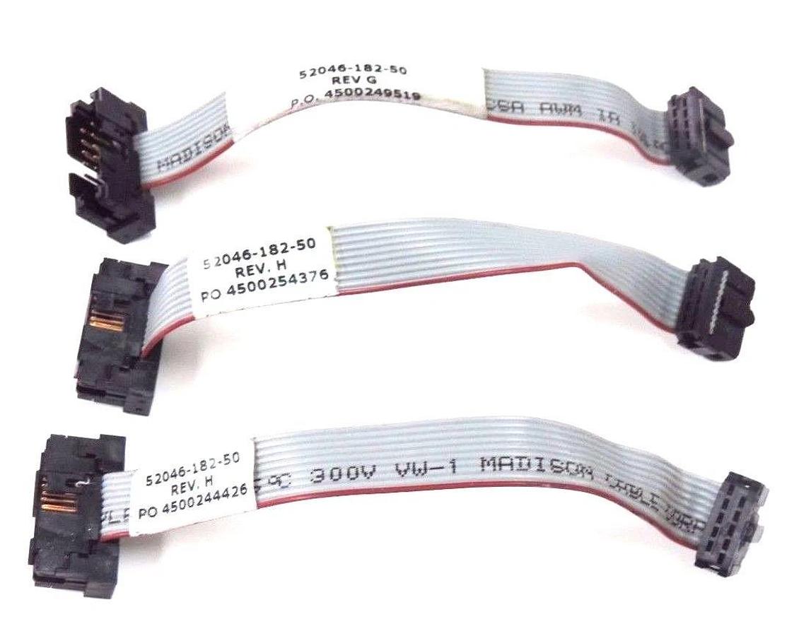 Used LOT OF 3 SQUARE D BELDEN 52046-182-50 RIBBON CABLES REV. H, G, 5204618250