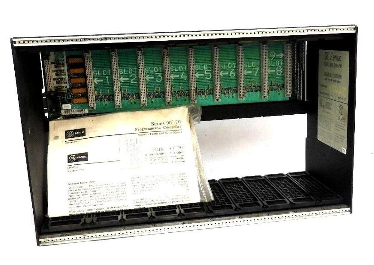 Used FANUC IC697CHS790D RACK 9-SLOT REAR MOUNT 90/70 W/ 44A724845-G01 PC BOARD