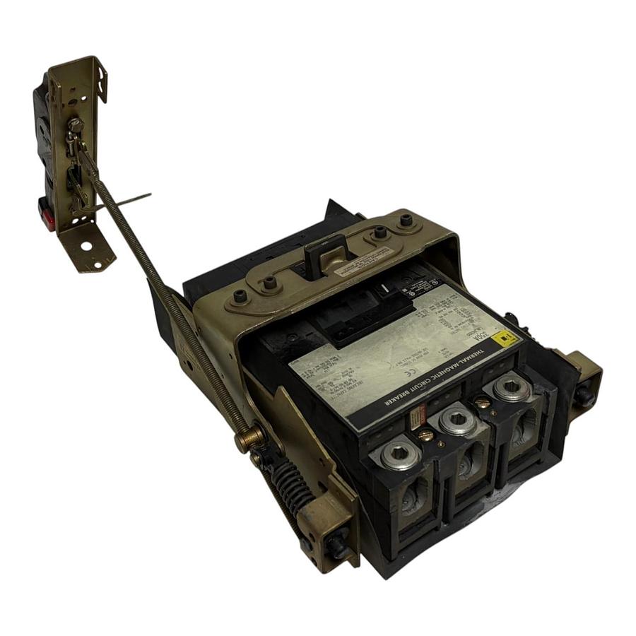 Used Square D LAL36350 350A 3 Pole Circuit Breaker with External Rotary Handle