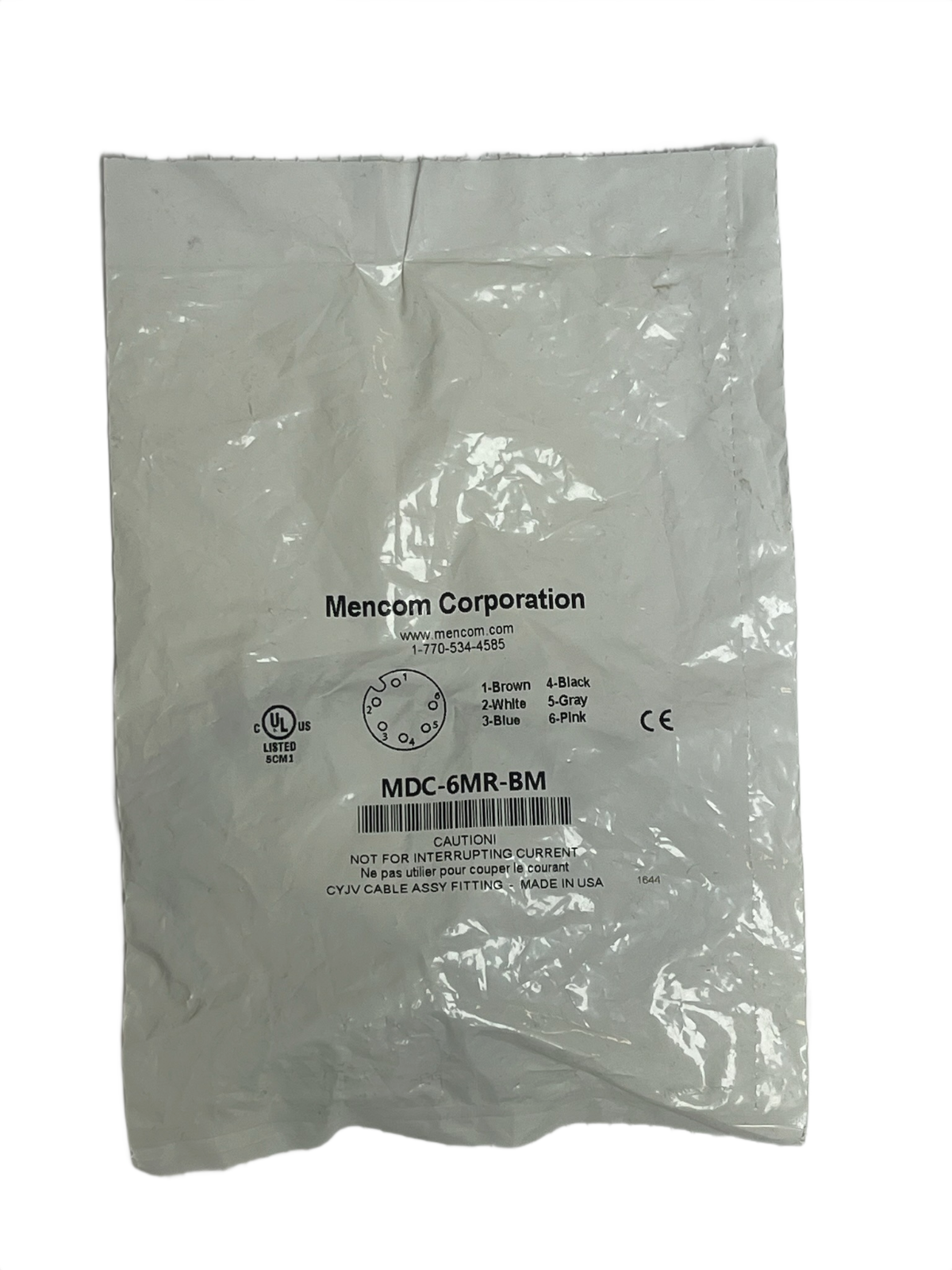 Mencom MDC-6MR-BM Mini-Plus Receptacle 6-Pin Male 1/2" NPT 12" Leads - NSFS