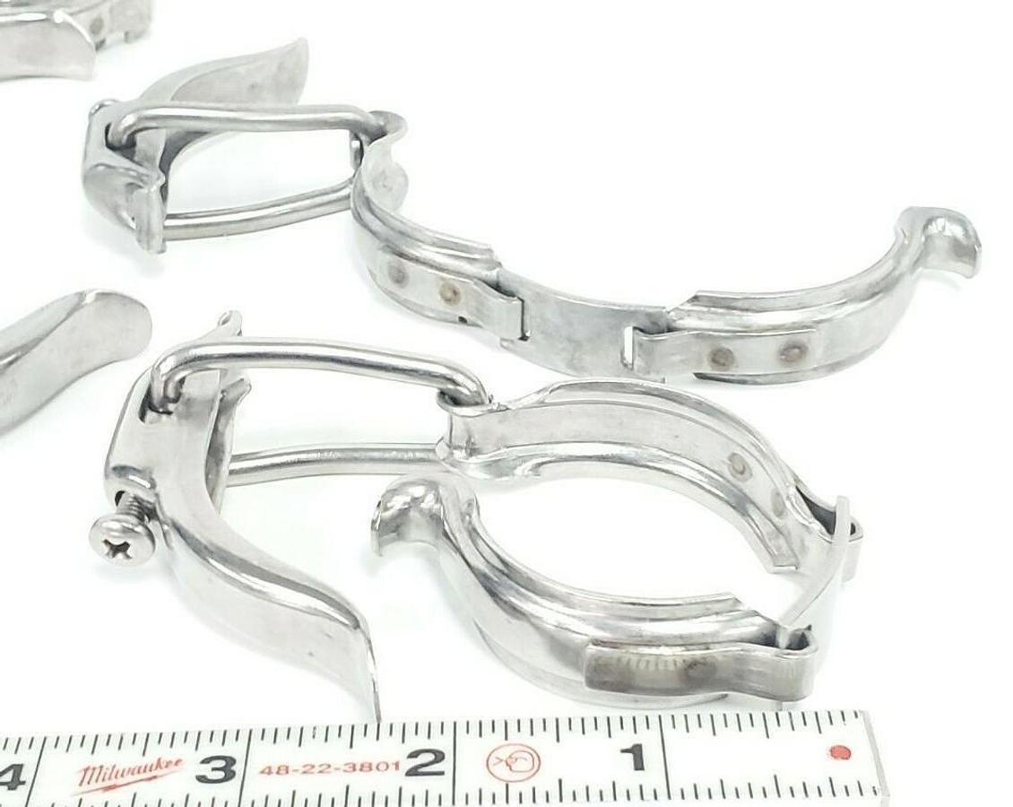 Used LOT OF 6 NEW TRI-CLAMPS 304 13MHLA150 CLAMPS TYPE 13 304 SS 1-1/2''