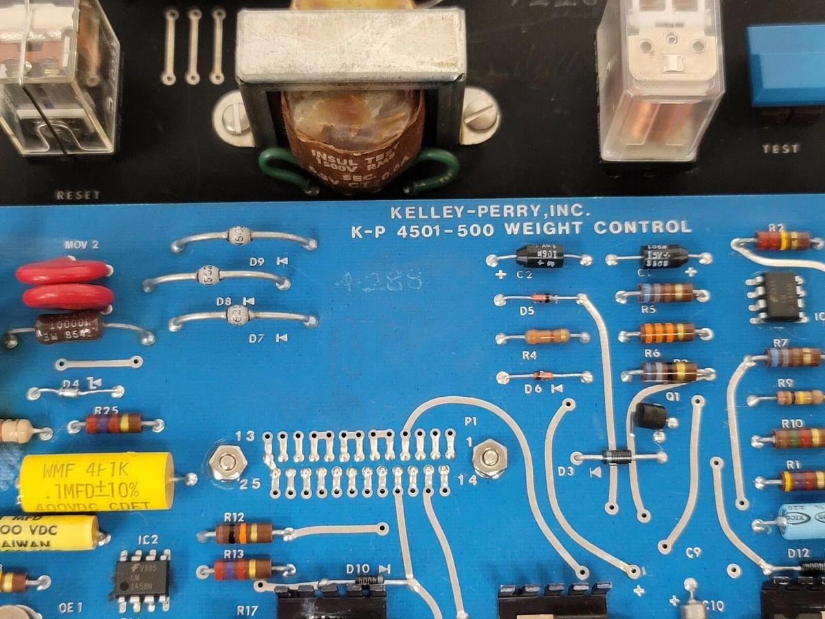 Refurbished REPAIRED KELLEY-PERRY K-P 501 PC BOARD W/ 4501-500 WEIGHT CONTROL BOARD