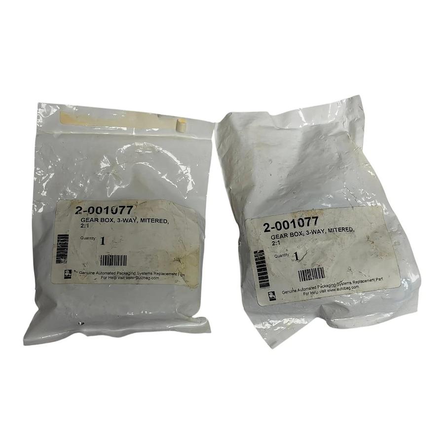Lot of 2 Automated Packaging Systems 2-001077 3-Way Mitered Gearbox 2:1 Autobag