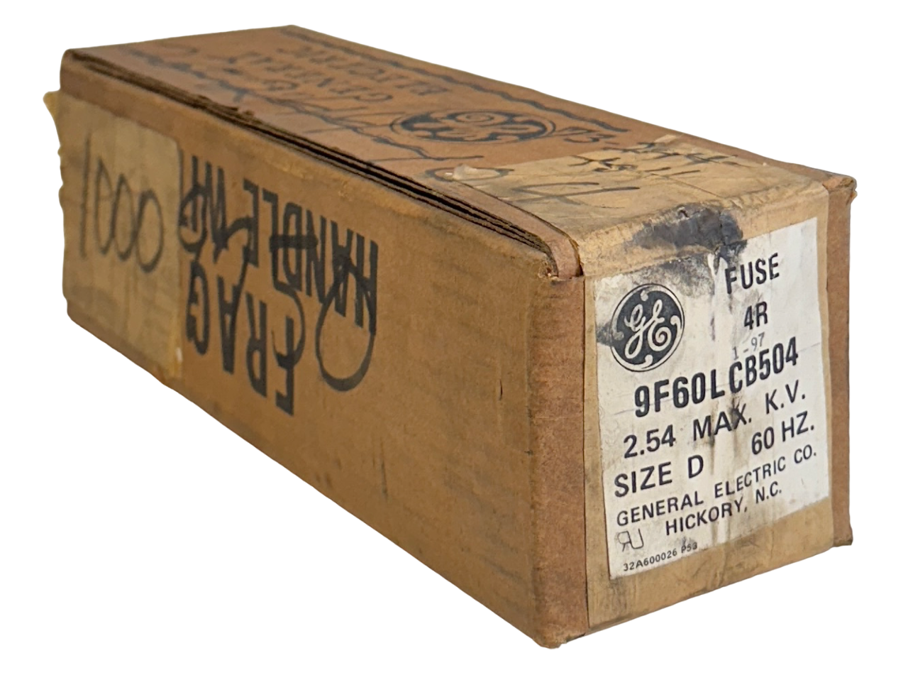 NEW SEALED GENERAL ELECTRIC 9F60LCB504 4R FUSES 2.54kV MAX SIZE D 60Hz NSFS