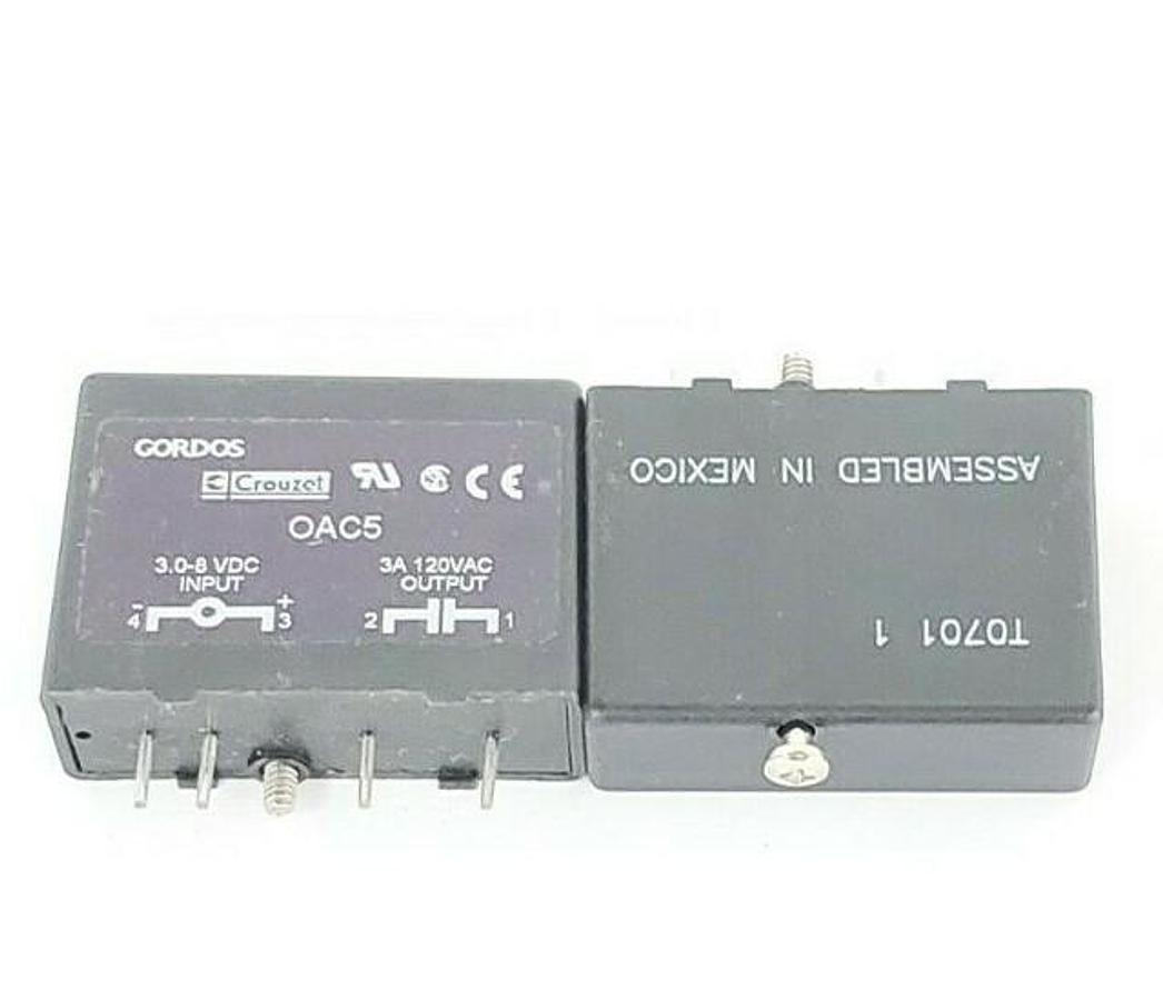 Used LOT OF 2 GORDOS GROUZET OAC5 I/O MODULES 3.08 VDC IN 3A 120VAC OUT