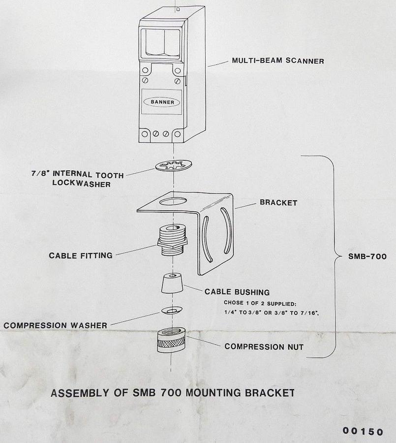 Used NEW BANNER SMB 700 MOUNTING BRACKET ASSEMBLY SMB700