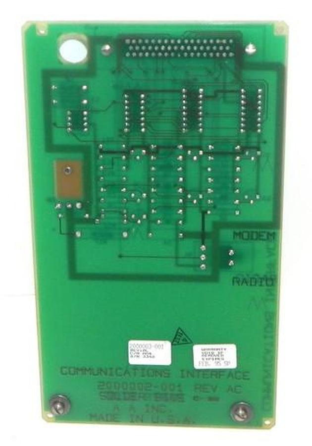 Used A. A. INC. 2000002-001 REV. AC COMMUNICATIONS INTERFACE BOARD 2000002001