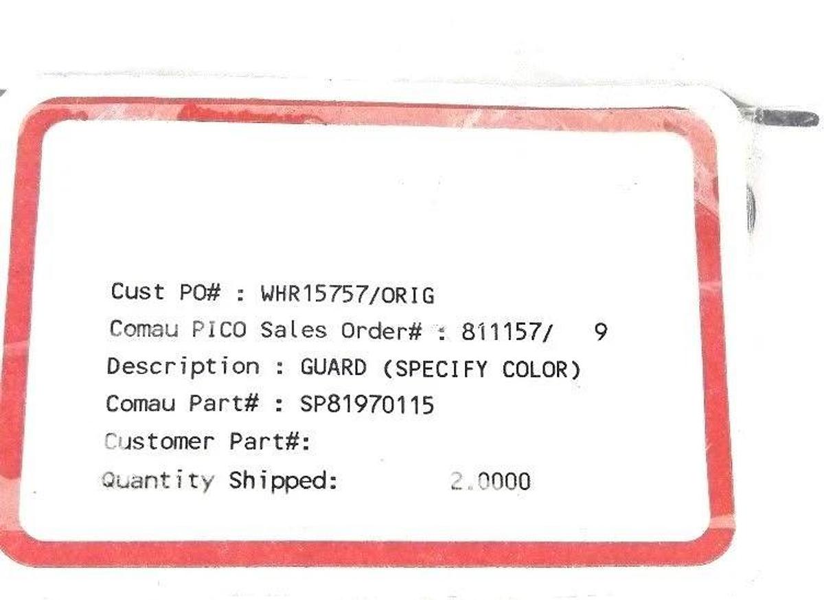 Used LOT OF 2 NEW COMAU SP81970115 GUARDS