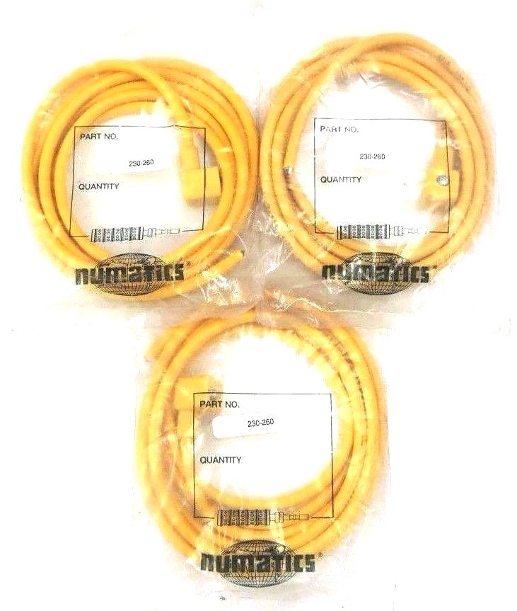LOT OF 3 NIB NUMATICS 230-260 SOLENOID POWER CABLES, 230260