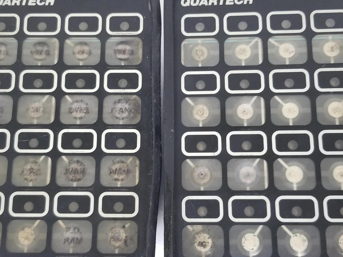 Used LOT OF 2 QUARTECH 8652 PLC PROGRAMMING INTERFACES 16-KEY, 5VDC