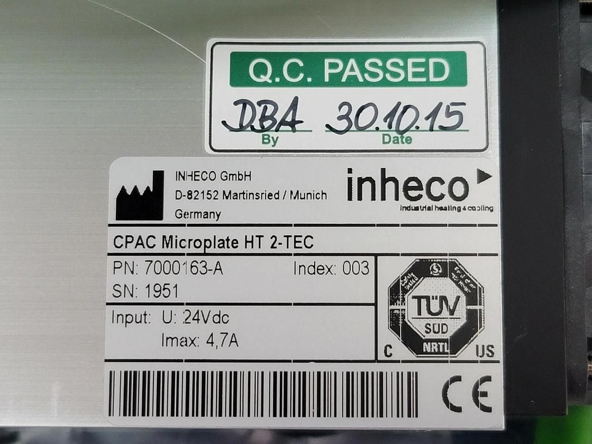Used INHECO 7000163-A CPAC MICROPLATE HT 2-TEC 7000163A, 24VDC, 2400125