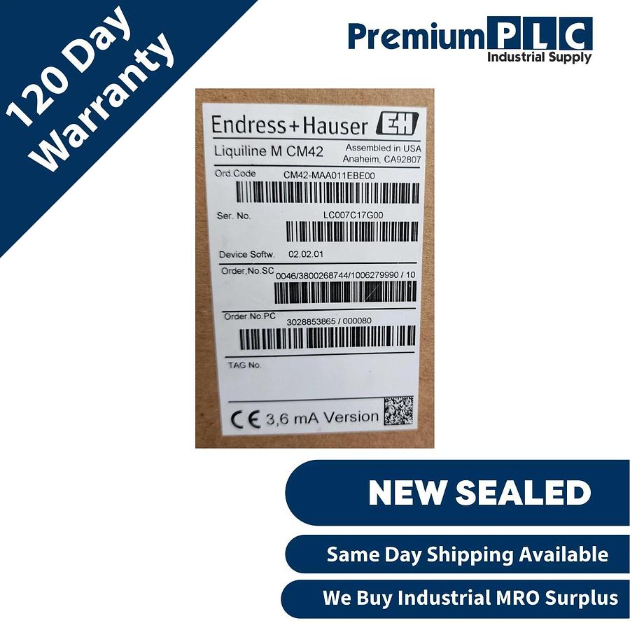 Used NEW SEALED ENDRESS+HAUSER LIQUILINE M CM42 TRANSMITTER S/S CM42-MAA011EBE00