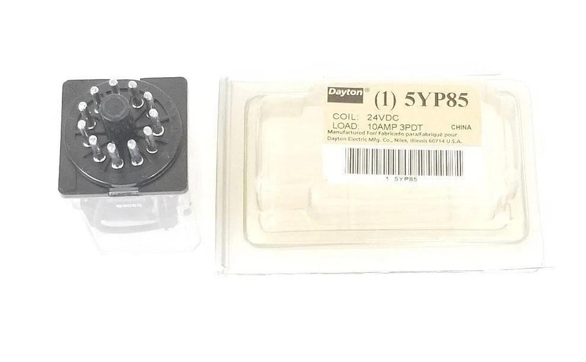 Used NEW DAYTON 5YP85 RELAY 24VDC, 10AMP, 3PDT