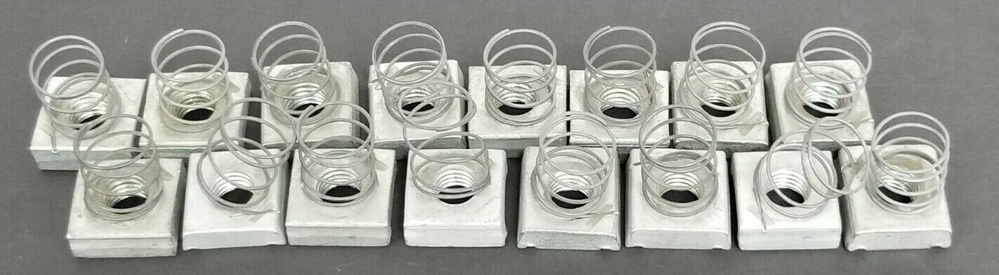 Used LOT OF 16 NEW GENERIC 2175713 SPRING NUTS, 32 X 33 X 10MM BASE, 2.5-3CM SPRING