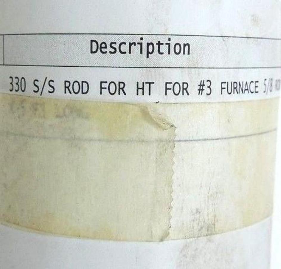Used NEW STEEL ROD 5/8" ROUND 5 FT LONG, 330 S/S ROD FOR HT FOR #3 FURNACE