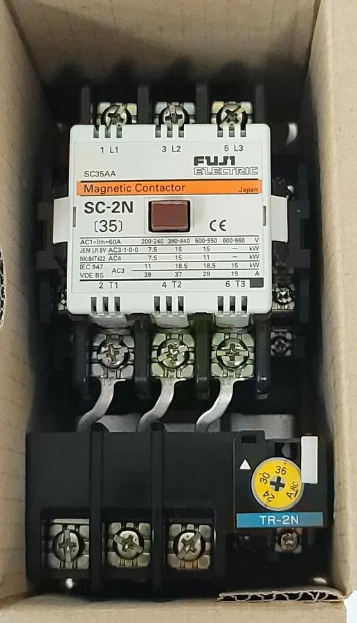 Used NIB FUJI ELECTRIC SW-2N MAGNETIC SWITCH SW-2N-35 W/ TR-2N OVERLOAD RELAY