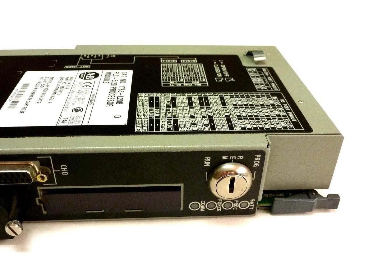 Used ALLEN BRADLEY 1785-L20B SER D PLC-5/20 PROCESSOR MODULE FIRMWARE REV. A 1785L20B
