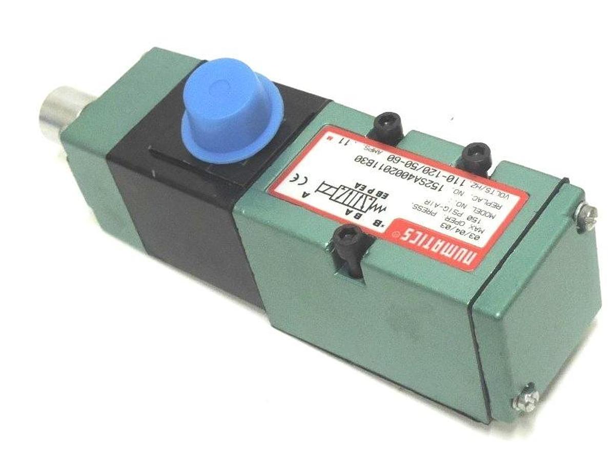 Used NEW NUMATICS 152SA4002011B30 SOLENOID VALVE 0.11AMP WITH 228-694B COIL 0.12 AMP