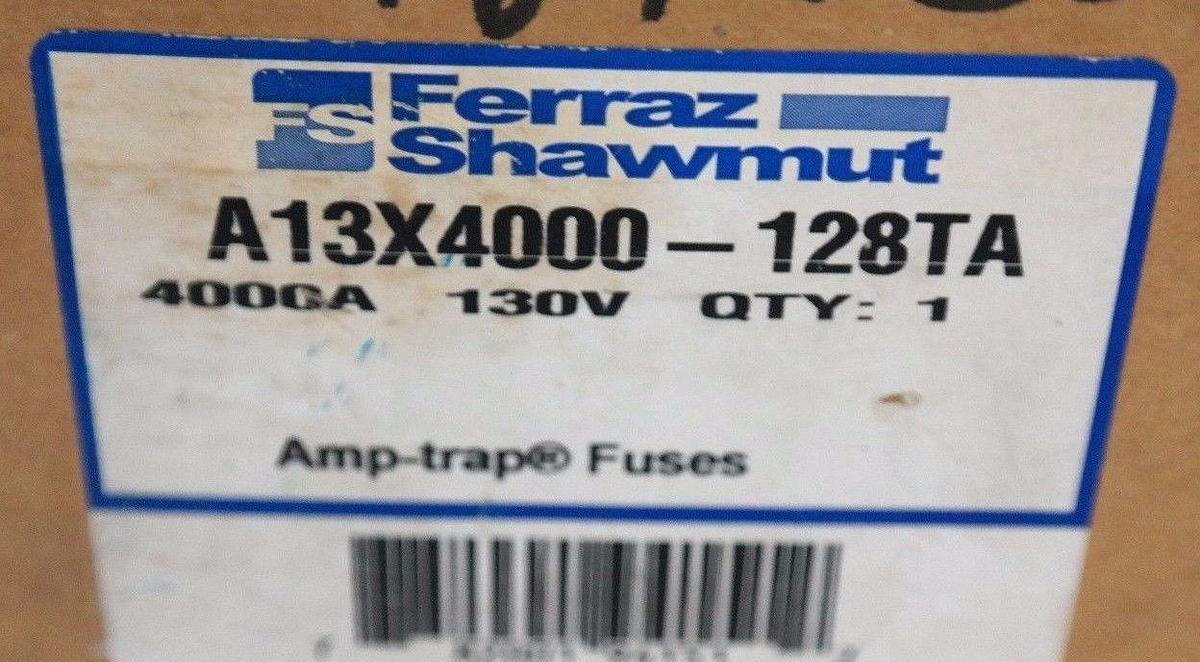 Used FERRAZ SHAWMUT A13X4000-128TA AMP-TRAP FUSE 4000A, 130V, A13X4000128TA