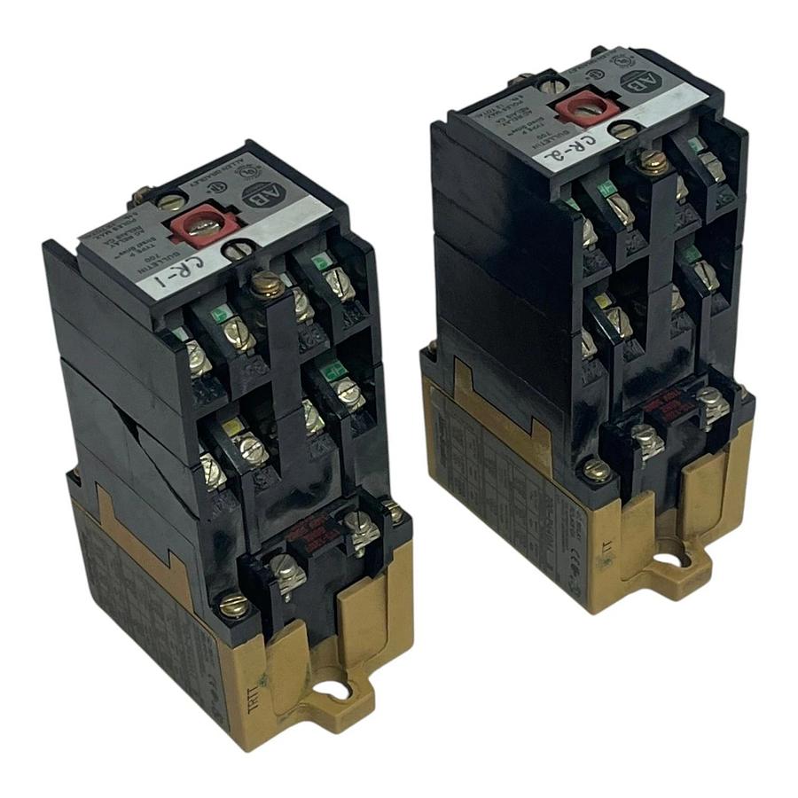 Used Lot of 2 Allen-Bradley 700-P440A1 AC Relay Bulletin 700 Type P 110/120V