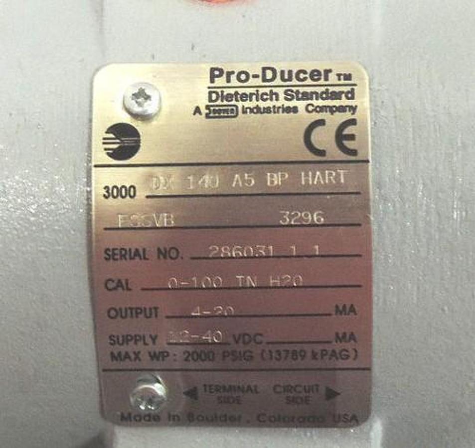 Used NEW DIETERICH STANDARD PRO-DUCER 3000 DX 140 A5 FLOW METER 3000DX140A5 BP HART