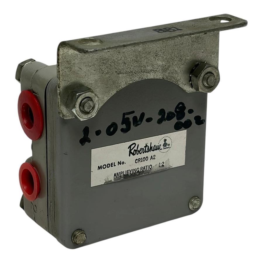 Used Robertshaw CR100 A2 Amplifying Relay 1:2 Pneumatic Ratio Controller Valve