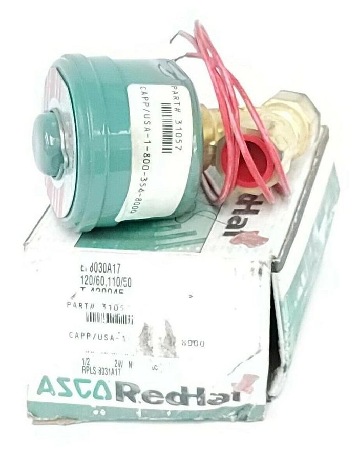 Used ASCO EF8030A17 SOLENOID VALVE 120/60, 110/50 PIPE: 1/2'' WATTS: 15.4 (IN BOX)