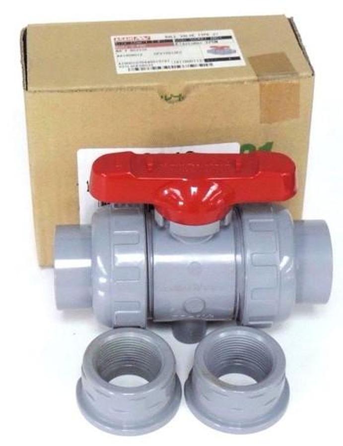Used NIB ASAHI 1609012 CPVC/EPDM T-21 1-1/4" BALL VALVE 1609-012