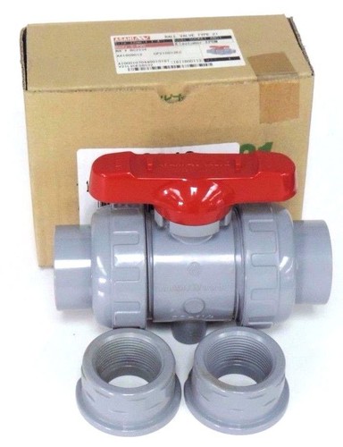 Used NIB ASAHI 1609012 CPVC/EPDM T-21 1-1/4" BALL VALVE 1609-012