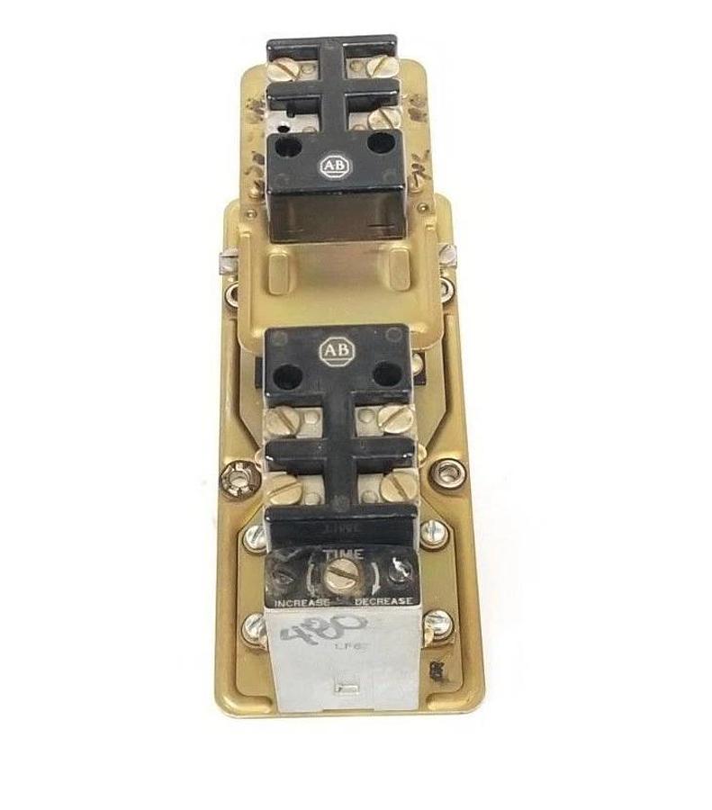 Used ALLEN BRADLEY 849-ZOC32 PNEUMATIC TIMER SER. B 600V, 10A, 21A240, 440V, 60HZ