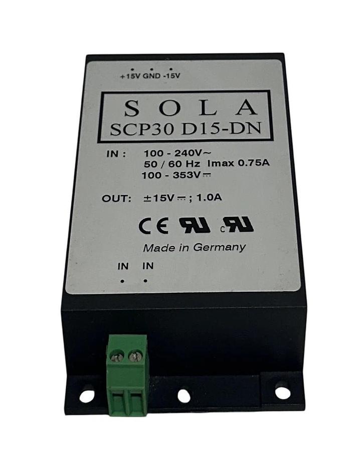 Used EMERSON SOLA SCP30 D15-DN / SCP30D15DN SLIM POWER SUPPLY 15VDC OUTPUT USNP