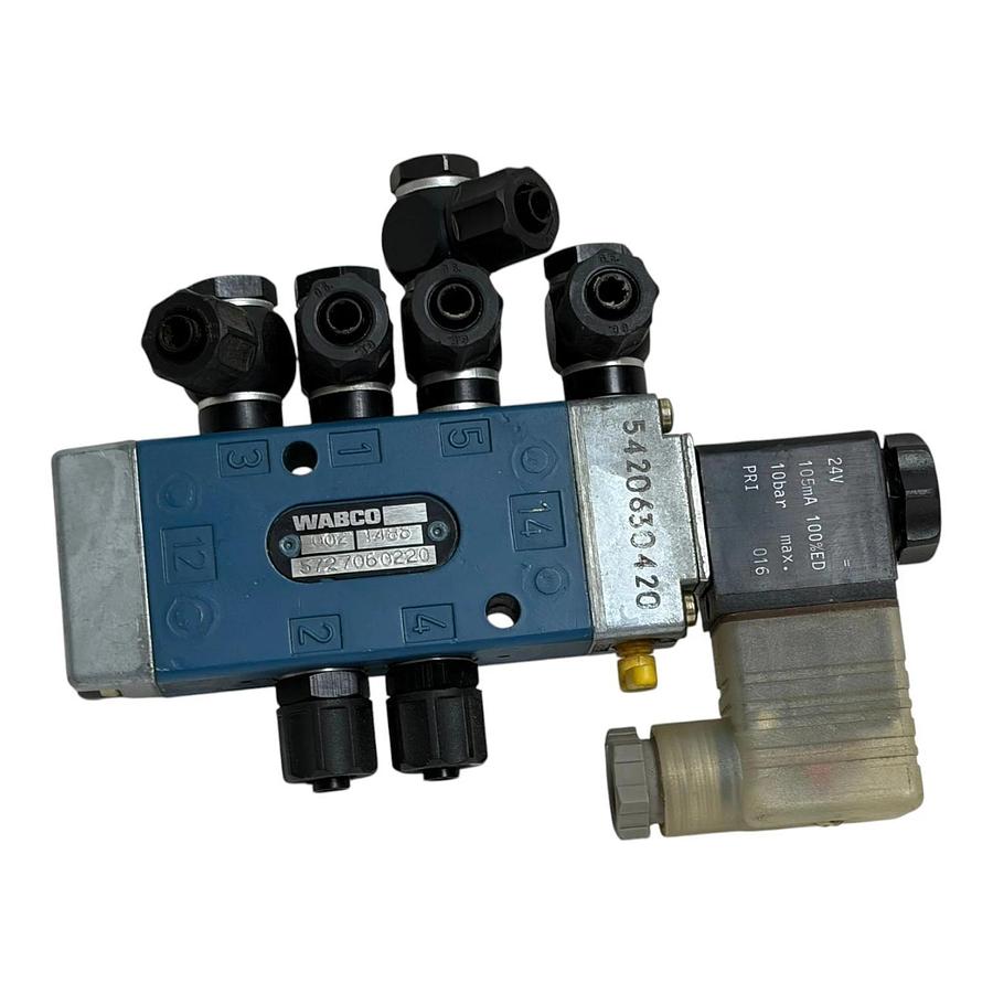 WABCO 572-706-0220 Pneumatic Solenoid Control Valve Block 24V 10bar , 002-1488