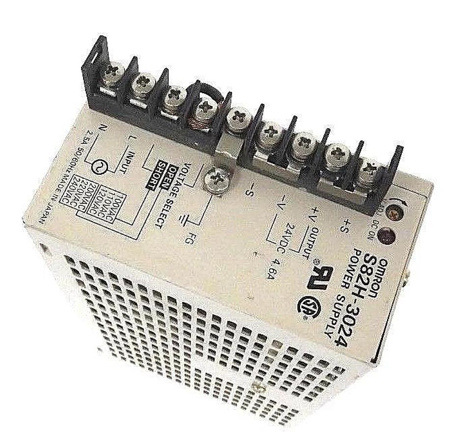 Used OMRON S82H-3024 POWER SUPPLY 24VDC, 4.6A INPUT, 2.5A, OUTPUT S82H3024