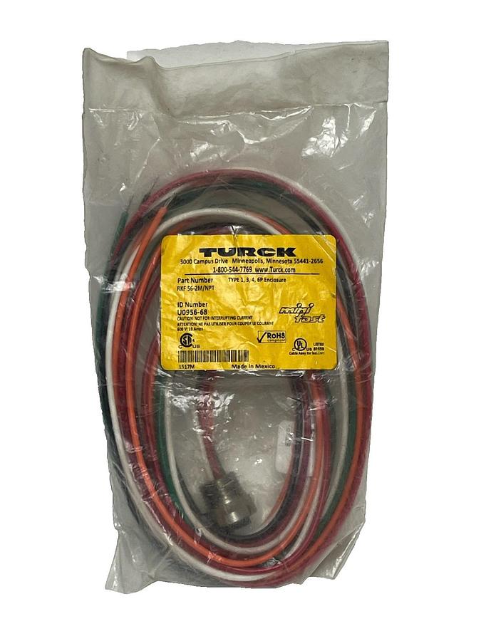 Turck RKF 56-2M/NPT Minifast Receptacle 5-Pin Female 7/8" 1/2" NPT 2M Leads NSMP