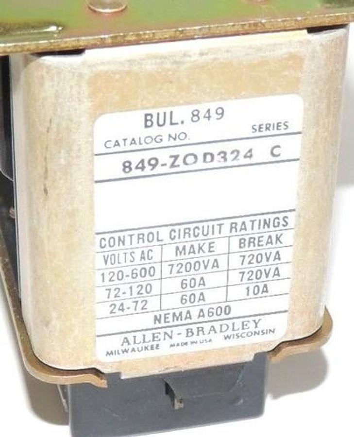 Used LOT OF 2 ALLEN BRADLEY 849-ZOD324 TIMING RELAY 849ZOD324 SER. C W/ 21A244 COIL