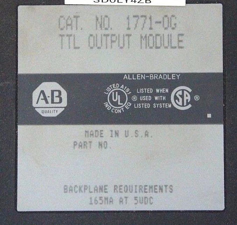 Used ALLEN BRADLEY 1771-OG TTL OUTPUT MODULE 1771OG