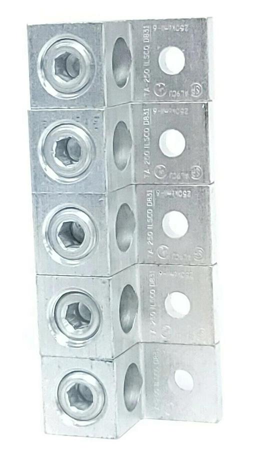 LOT OF 5 NEW ILSCO D831 LUGS TA-250