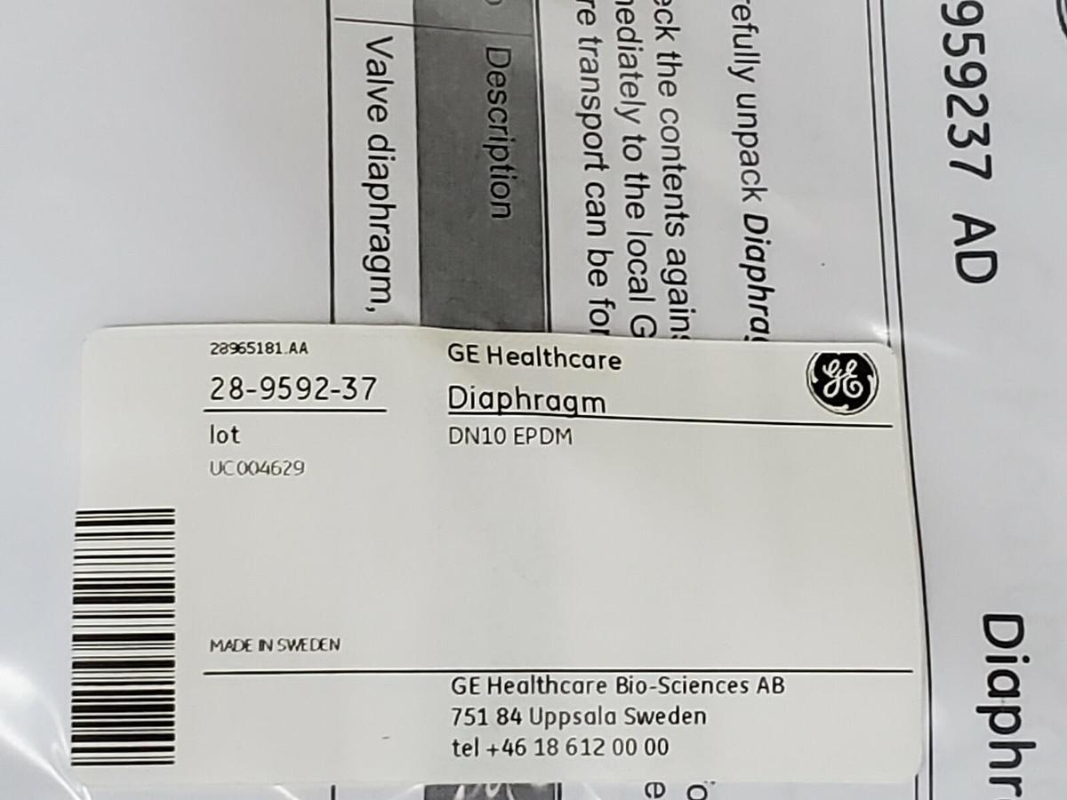 NEW GE HEALTHCARE 28-9592-37 VALVE DIAPHRAGMS DN10 EPDM 28959237 AD