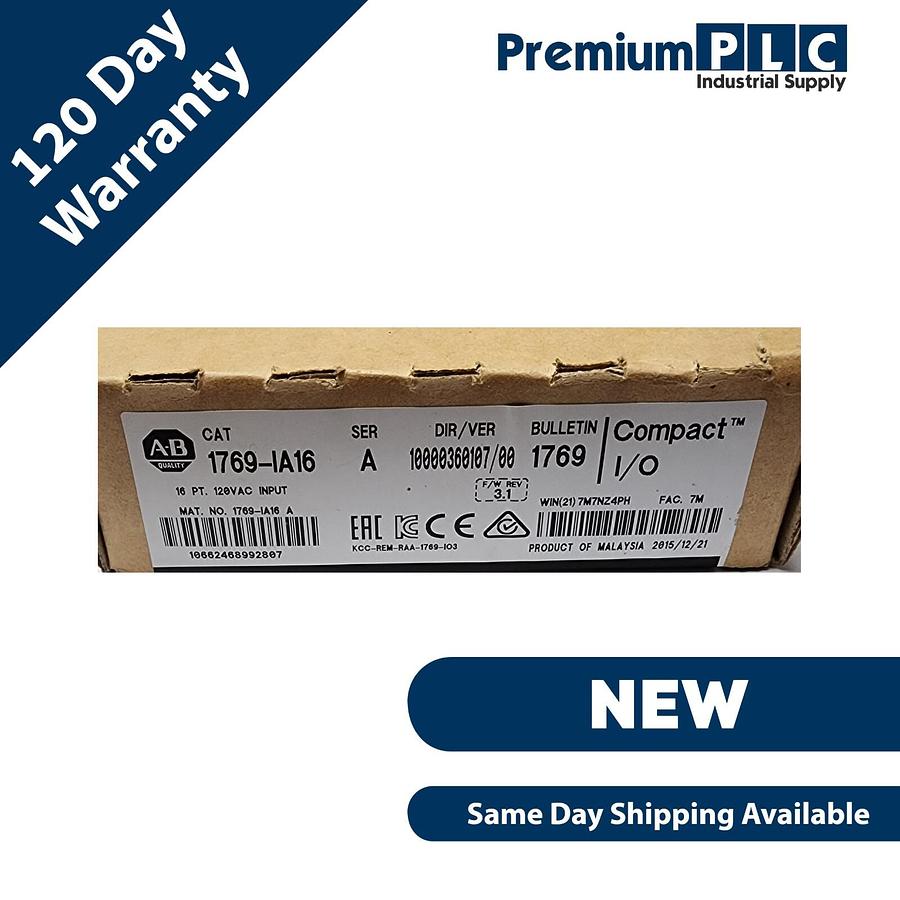 Used NEW ALLEN BRADLEY 1769-IA16 /A CompactLogix INPUT MODULE F/W REV. 3.1 1769IA16