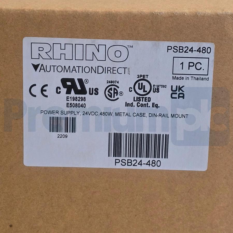 Used AUTOMATION DIRECT PSB24-480 RHINO PSB SWITCHING POWER SUPPLY 24VDC 480W NSFS