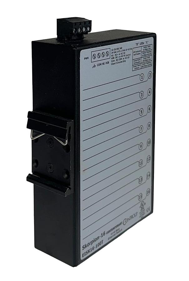 Used CONTEMPORARY CONTROLS EISK16-100T / EISK16100T Skorpion-16 EtherNet SWITCH USNP
