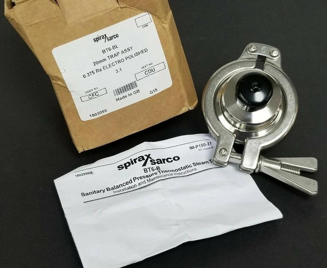 Used NIB SPIRAX SARCO BT6-BL 20MM STEAM TRAP ASSY. 0.375 RA ELECTRO POLISHED 1803055
