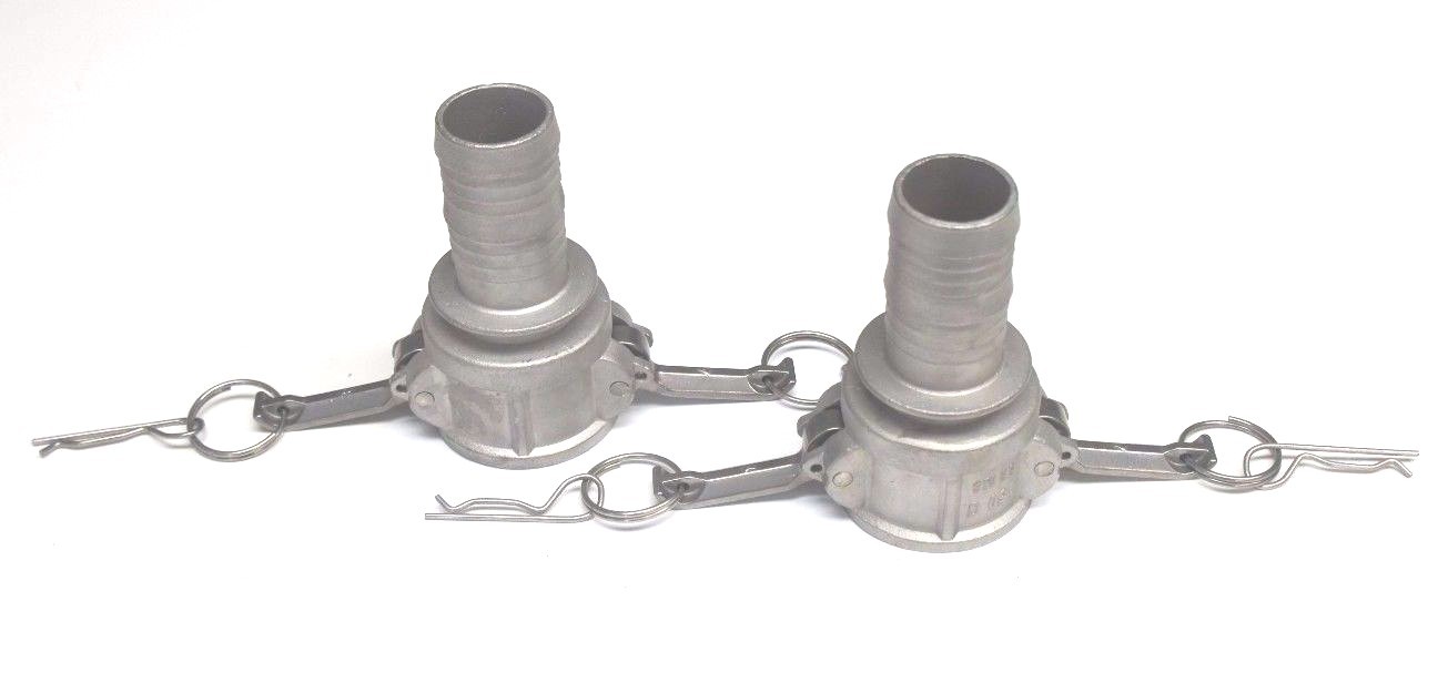 Used LOT OF 2 NEW GOODYEAR 150C-SS-316 COUPLERS 1-1/2" CONNECTION, 2-1/2" BARB END