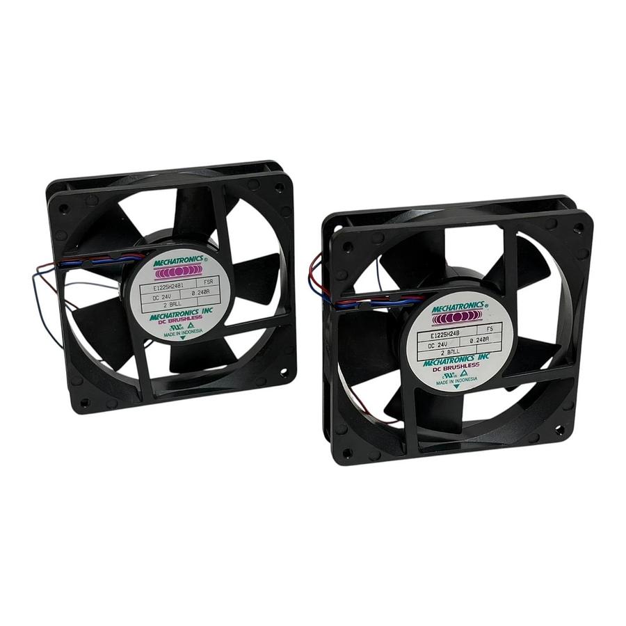 Lot of 2 Mechatronics E1225H24B 120mm DC Brushless Axial Fan 24VDC 0.240A 2 Ball