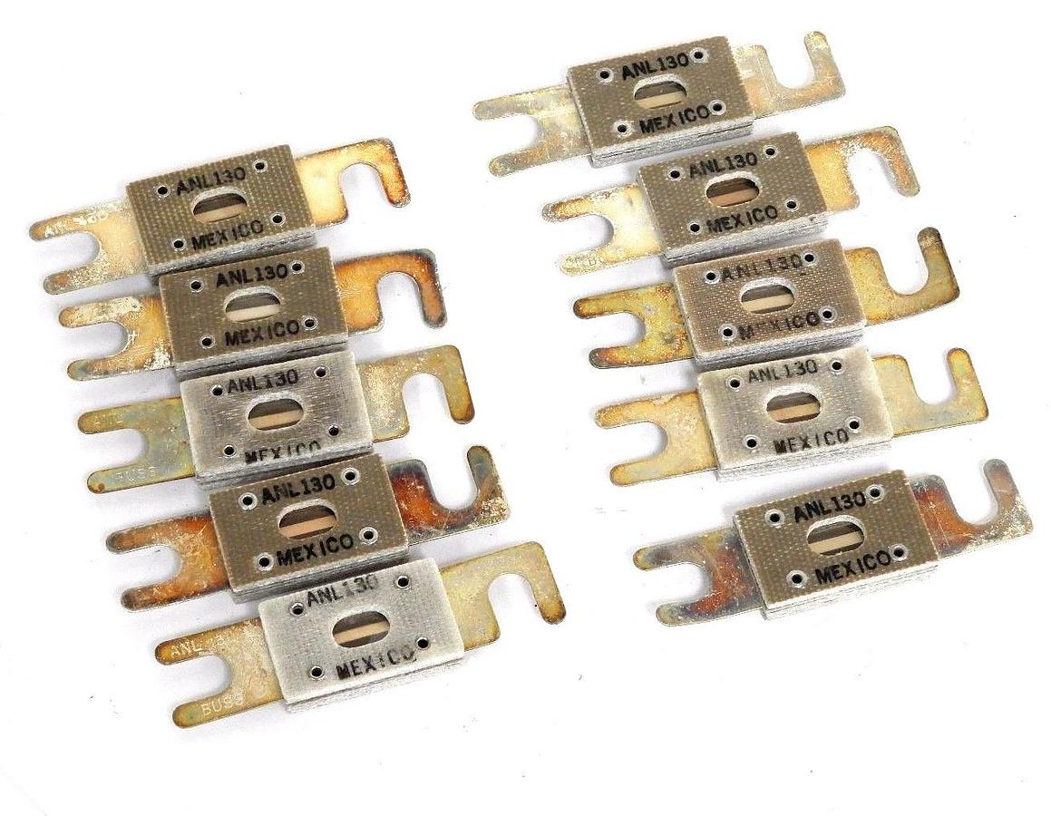 LOT OF 10 NEW BUSSMANN ANL130 FUSES 130A 80V NON TIME DELAY