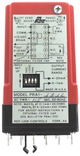 Used RED LION CONTROLS PRA1-1011 CONVERTER FREQUENCY TO ANALOG 115 VAC, PRA11011