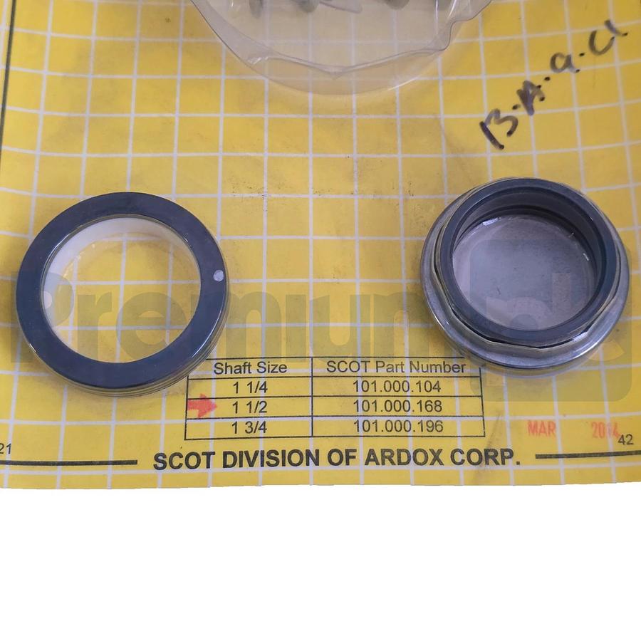 Scot Pump 101.000.168 Mechanical Seal Shaft 1-1/2" Type 21 Buna Carbon/Ceramic