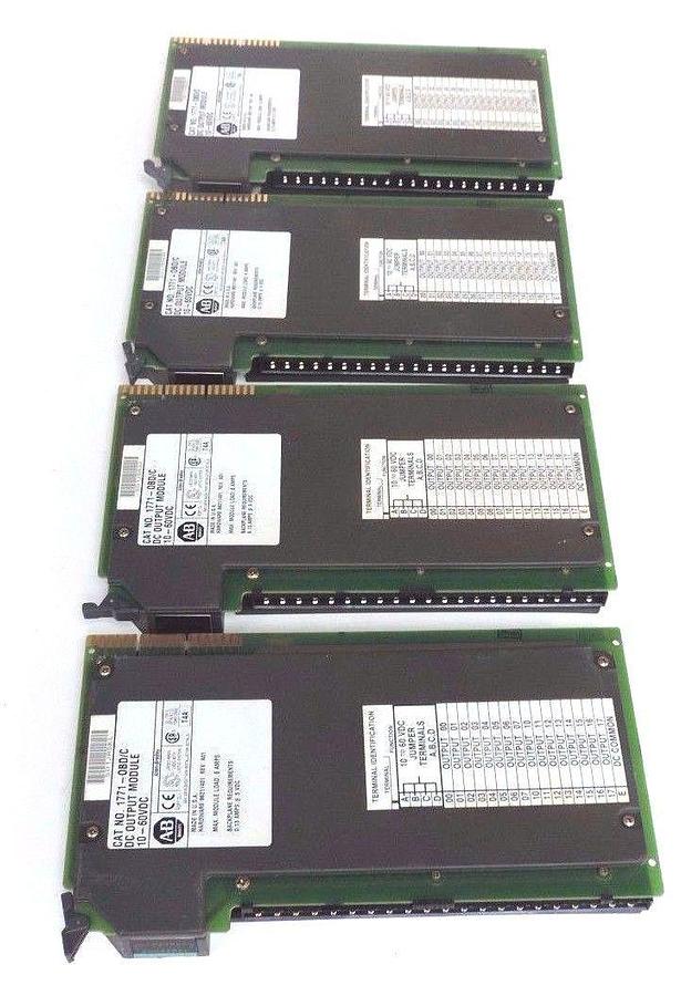 Used LOT OF 4 ALLEN BRADLEY 1771-OBD/C DC OUTPUT MODULES 10-60VDC 1771OBDC REV. A01