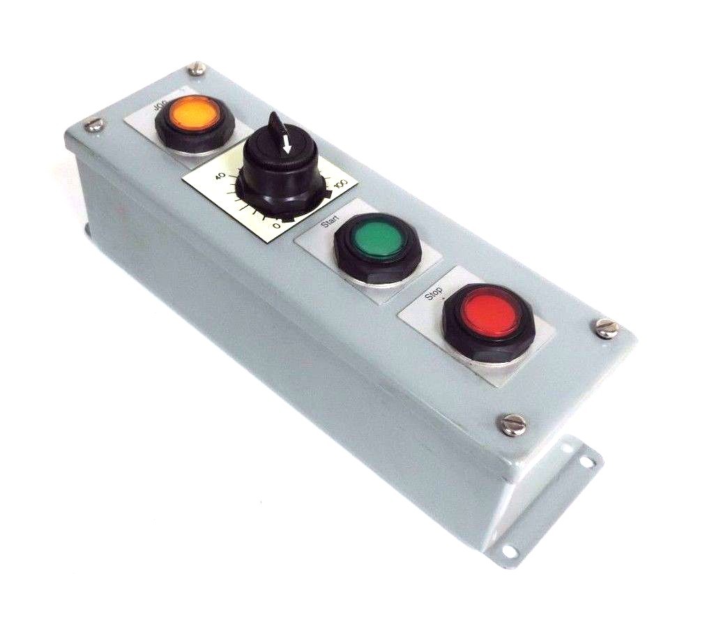 Used NEW HOFFMAN 24360-015 4 PORT PUSH BUTTON ENCLOSURE TYPE 5, E1, 24360015